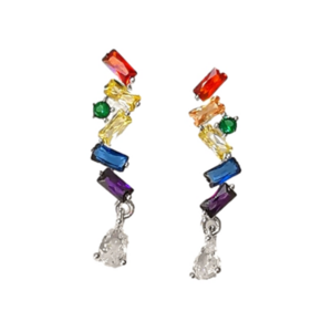 Confetti dangle drop earrings multi color CZ 🆕